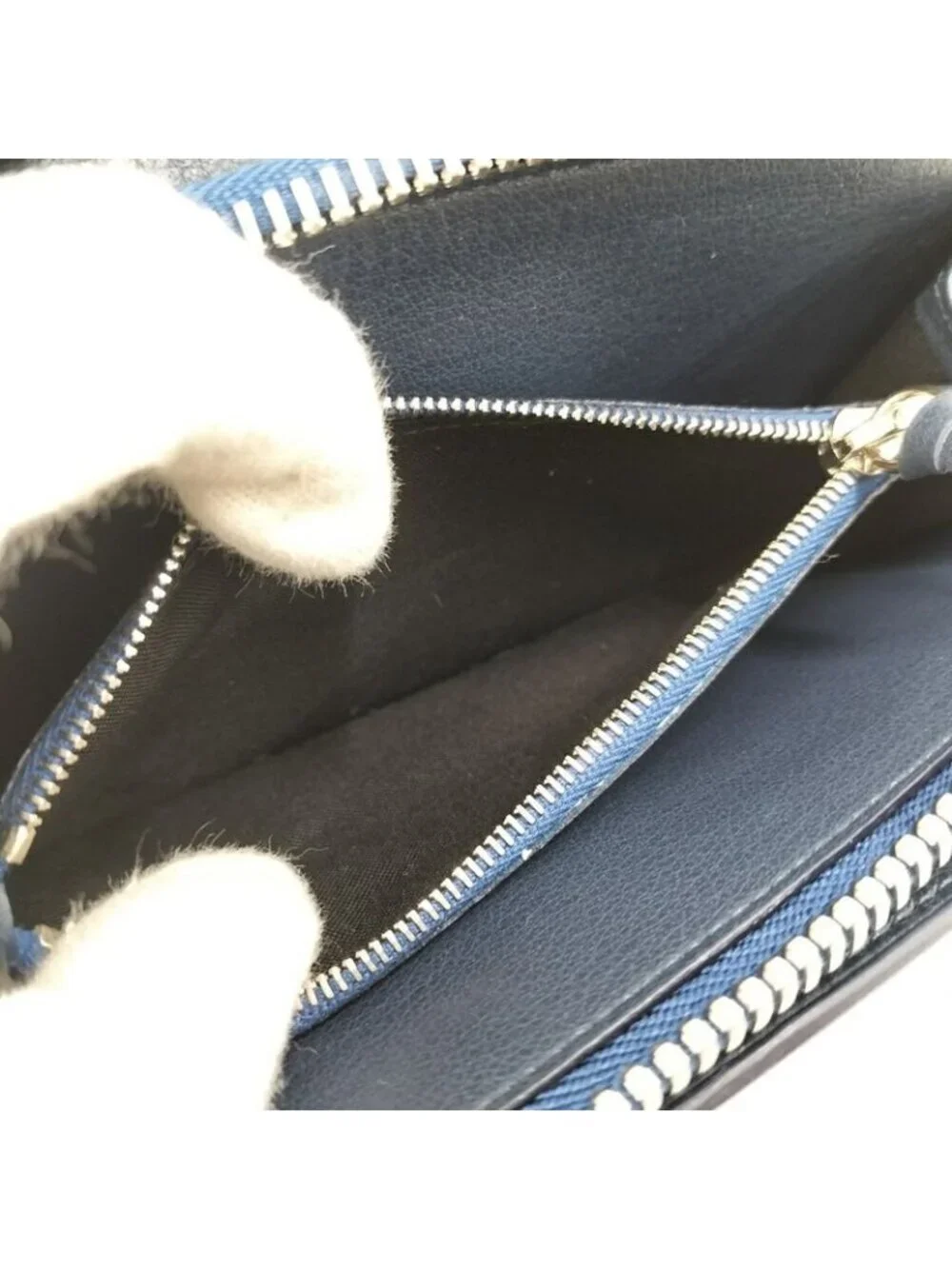 Balenciaga Paper Mani Bifold Wallet Leather Navy - Picture 9 of 10